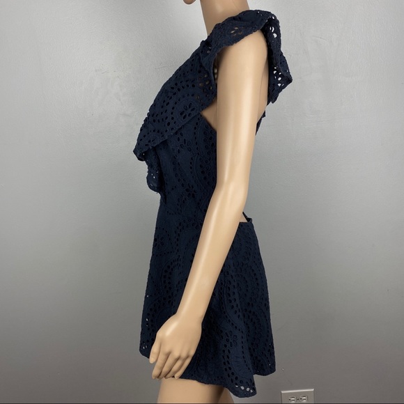 KEEPSAKE THE LABEL NAVY EMBROIDERED EYELET ROMPER - Picture 4 of 10